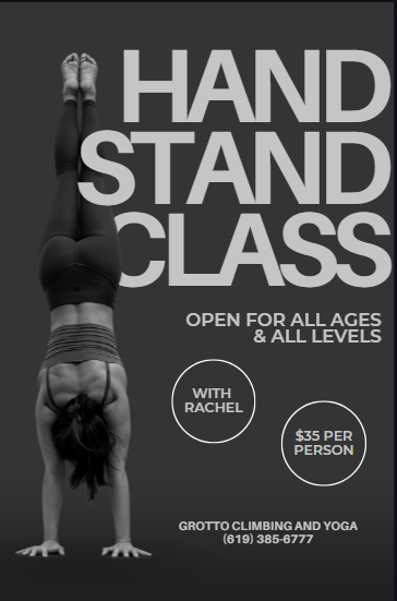 Handstand Class with Rachel at Grotto Climbing and Yoga